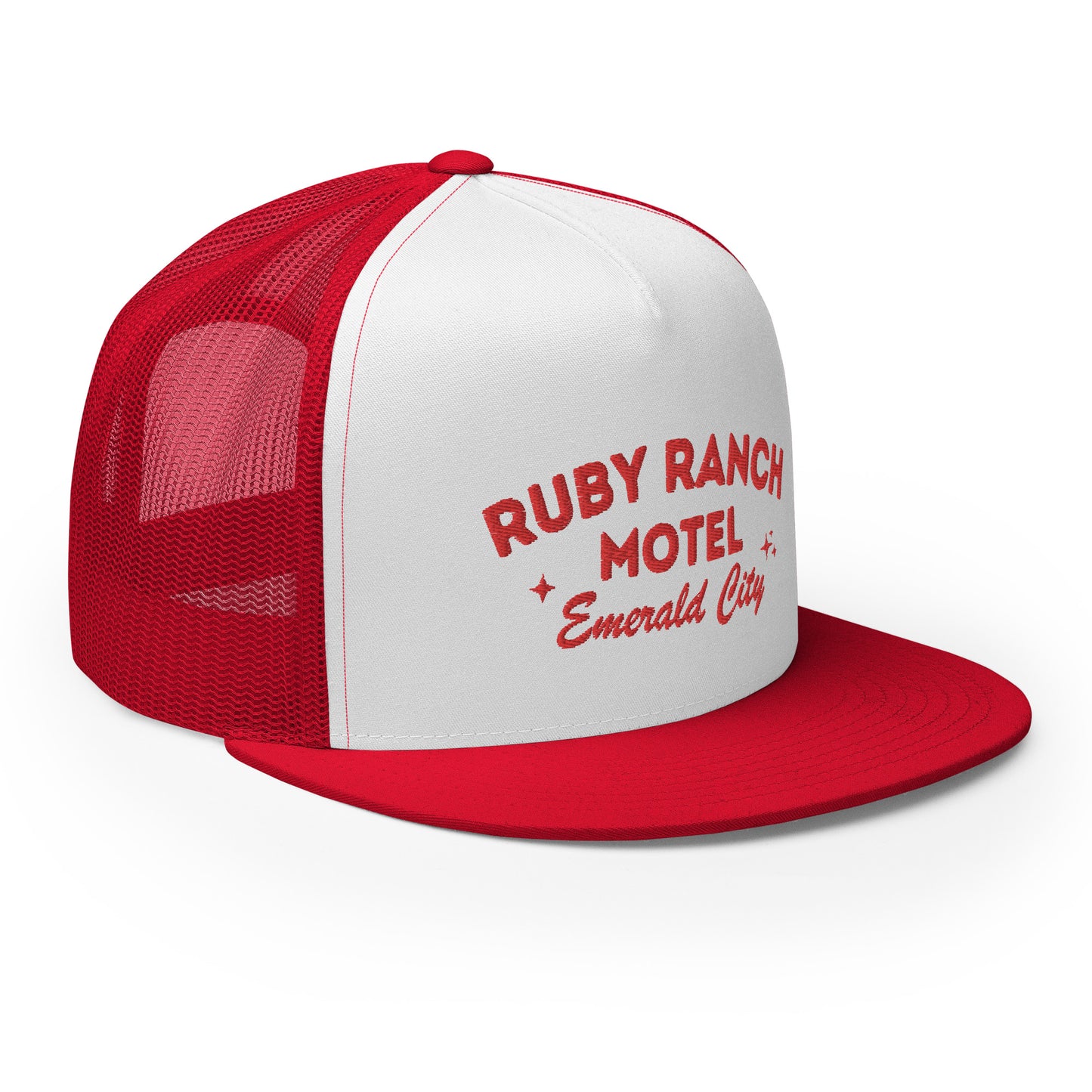 Ruby Ranch Motel Red Flat-Bill Trucker